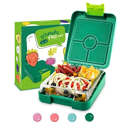 Klarstein Frischhaltedose schmatzfatz easy Snackbox - Frischhaltedose für Kindergarten und Schule mit separaten Fächern für knackige Snacks. Ideal für gesunde, vitaminreiche Mahlzeiten und einfache Reinigung in der Spülmaschine.