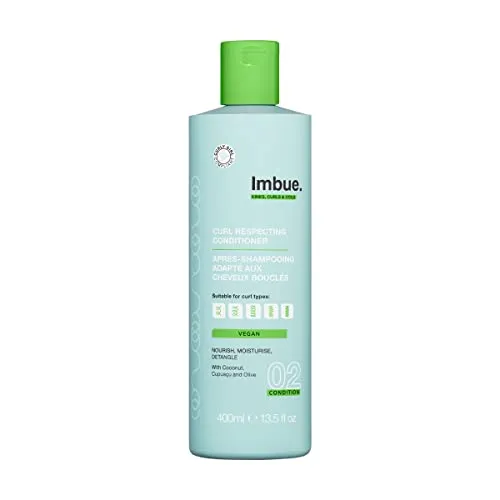 Imbue Curl Respecting Locken-Conditioner 400ml - Vegan & Curly Girl freundlich - Haarspülungen & Conditioner mit feuchtigkeitsspendendem Oliven- und Kokosnussöl. Ideal für Locken, löst Knoten sanft und verleiht strahlenden Glanz.
