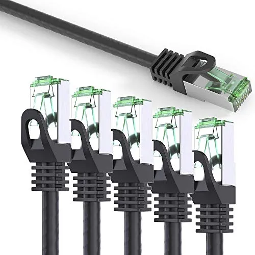 conecto CC50430 Patchkabel Cat6 (FTP) Netzwerkkabel, Ethernetkabel, 1,00m schwarz (5er Set + 1x gratis!)