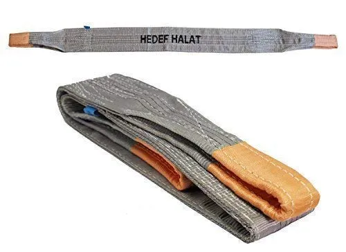 Tonnen Tragfähigkeit 6 Meter Länge Hebegurt Rundschlinge Hebeband Bergegurt aus Polyster mit Endschlaufen für Kran, Abschleppen Grau 4