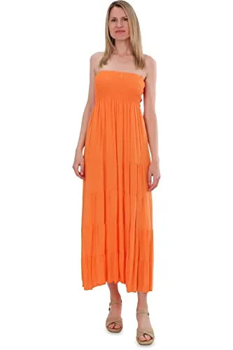 Malito Damen Bandeaukleid - Trägerloses Sommerkleid für Strand & Alltag - Freizeitkleid für Damen mit elastischem Oberteil, ideal für warme Tage und vielseitige Anlässe. Aus 100% Viskose für höchsten Tragekomfort und einen perfekten Sitz.