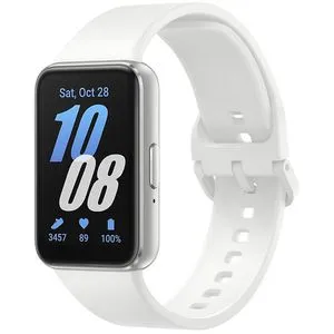 Samsung Smartwatch Galaxy Fit3 - 43 mm Aluminium, weiß, mit Herzfrequenzmessung, Sturzerkennung und 13 Tagen Akkulaufzeit