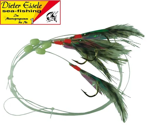 Dieter Eisele Meeresvorfach 4 Fliegen 4/0 0,60mm- Vorfach für Norwegen
