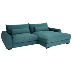 BOOOM Ecksofa Mark Cord in Blau Azur – Stilvoll und Bequem von Trends By Hg
