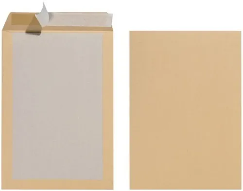 Kuvert 10x B4=353x250mm, ohne Fenster, braun, Haftklebung , Kartonrücken 1442071-XX