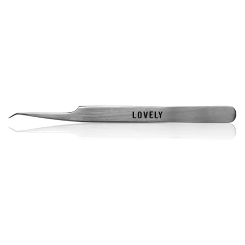 LOVELY Classic Wimpernpinzette für Wimpernverlängerung 45° 5mm - hochwertige Edelstahl Pinzette für Wimpern 3D-20D Einzelwimpern Volumenfächer - Künstliche Wimpern - Perfekt zum Formen der Fächer