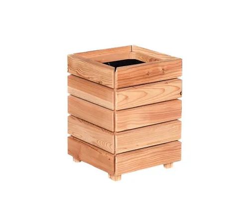 Mega-Holz Pflanzkübel Modulo aus Lärchenholz - 30 x 30 x 39 cm - Pflanzkübel aus nachhaltigem Lärchenholz, einfach aufzubauen und ideal für kreative Gartenlösungen, wie Pflanztreppen.