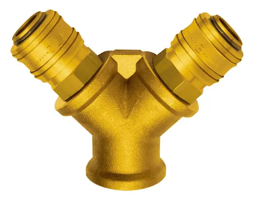 Riegler Verteiler mit 2 Kupplung Messing Innengewinde G3/8 - 117928