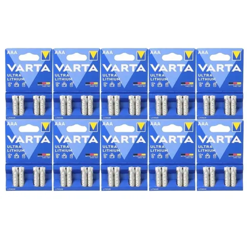 VARTA Ultra Lithium AAA Micro Batterie 40x im 10x 4er Blister - Batterien für Hochleistungsgeräte: VARTA Lithium AAA bieten bis zu 8-mal längere Laufzeiten und sind extrem temperaturbeständig. Ideal für Digitalkameras, Spielzeug und mehr.