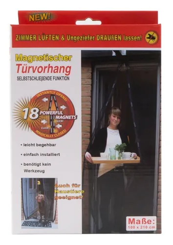 Insektenschutz Tür 210 x 100 cm Türvorhang magnetisch Fliegengitter Anthrazit