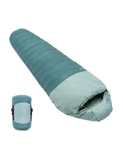 Justcamp Melvin Light Schlafsack - Erwachsene/Kinder (bis 200cm) - 3 Jahreszeiten (9-25 °C) - Sommerschlafsack für Camping, Reisen, Outdoor - Packmaß 25x18x18 cm - Gewicht 935g