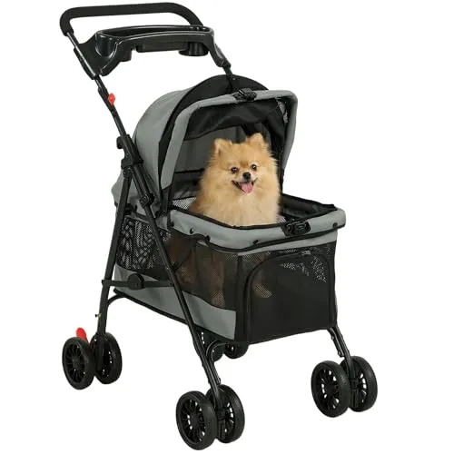 PawHut Hundewagen Hundebuggy Faltbar für kleine Hunde bis 10kg