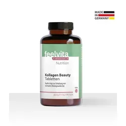 Feelvita Nutrition Kollagen Beauty Tabletten | 4-Monatsvorrat (240 Tabletten) - Hochwertige Kollagen Beauty Tabletten für eine gezielte Ernährungsergänzung. Ideal für eine langfristige Anwendung, um Bindegewebe zu unterstützen und gut in den Alltag integrierbar.