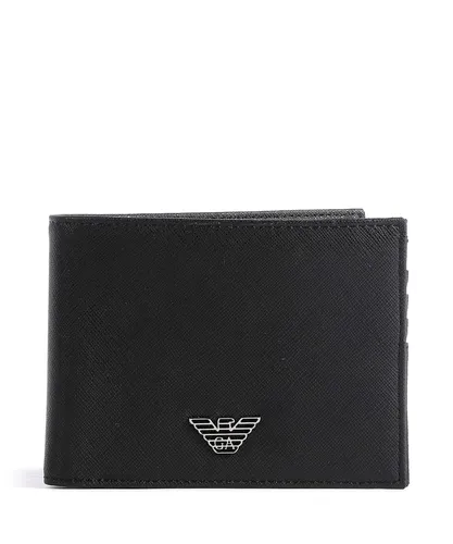 Emporio Armani Business Regenerated Geldbörse schwarz - Herren-Geldbörse aus regeneriertem Material, mit 4 Kartenfächern und praktischer Münztasche, stilvolles Logo-Design für den modernen Mann.