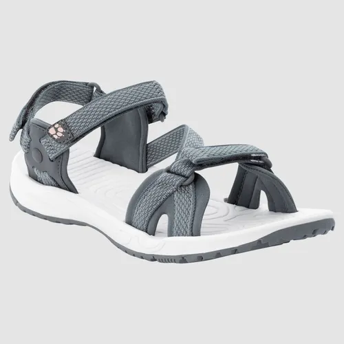 Jack Wolfskin Damen Lakewood Ride W Sandale - Sportliche Outdoorsandale in Bluish Grey/Rose - Ideal für leichte Wandertouren und den Alltag, aus pflegeleichten Materialien mit griffiger Sohle für besten Halt.