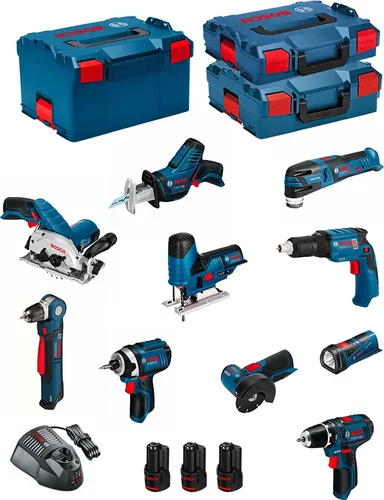 BOSCH Kit 12V BMK10-28AD3(GSR12V-15+GDR12V-105+GKS12V-26+GWS12V-76+GST12V-70+GOP12V-28+GSA12V-14+GWB 12V-10+GLI12V-80+GTB12V-11)