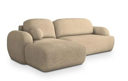 Masseno Ecksofa MODENZA N L-S mit Schlaffunktion - Elegantes Ecksofa mit Bettkasten und Schlaffunktion, ideal für jedes Wohnzimmer. Bietet zusätzlichen Stauraum und verwandelt sich schnell in ein bequemes Bett für Gäste.