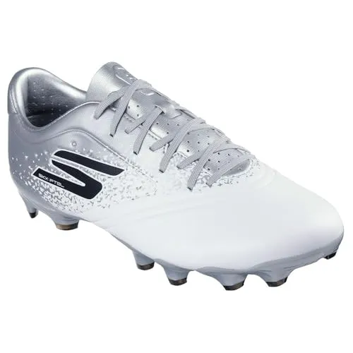 Skechers Razor 1.5 Academy FG Fußballschuhe - Weiß EU 44 - Leichte Fußballschuhe mit Skechers Move Foam™-Dämpfung für optimalen Komfort und explosive Traktion auf Naturrasen. Ideal für schnelle Bewegungen auf dem Spielfeld.