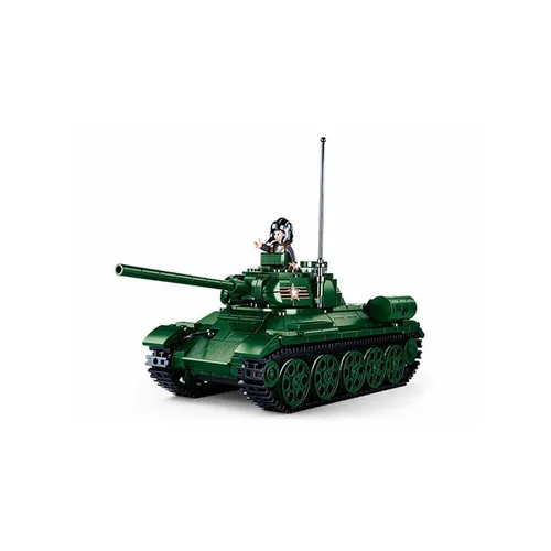 Sluban Model Bricks Sowjetischer Panzer Z34-85 M38-B0982 - Klemmbausteine Bausatz mit 497 Teilen, inklusive 1 Minifigur. Ideal für Kinder ab 6 Jahren, fördert Kreativität und Geschicklichkeit. Voll kompatibel mit anderen Bausteinen für unendlichen Spielspaß!