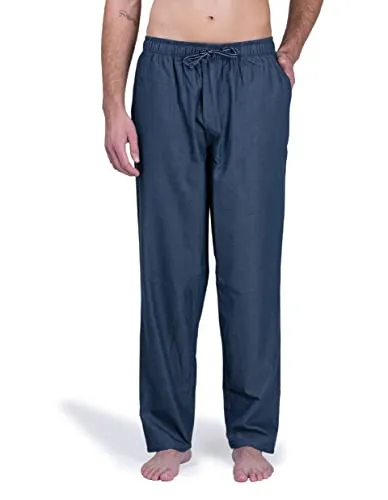 Moonline - Herren Webhose Freizeithose Loungewear aus 100% Baumwolle, Farbe:Navy_Denim, Größe:54-56