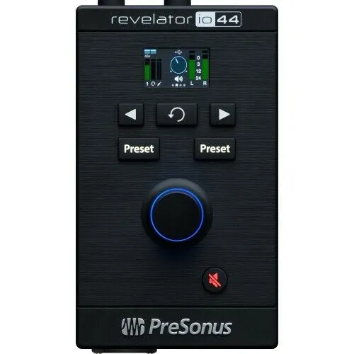 PreSonus Revelator io44 | Hochwertiges Audio Interface - Audio-Interface in Schwarz mit herausragender Klangqualität und einfacher Bedienung, ideal für Musiker und Podcaster.