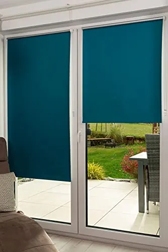 K-home 540000-31 Klemmfix Rollo Verdunklung, Petrol, 35 x 150 cm (B x L)