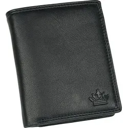 Geldbörse Herren Portemonnaie Echt Leder Börse Hochformat Geldbeutel Schwarz RFID-Schutz MANZA® - Schwarz