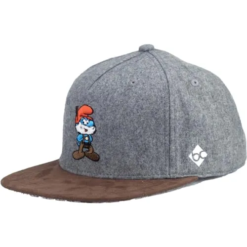 Bavarian Caps Cap Papa Schlumpf grau - one Size - Baseball Cap für Herren, mit einzigartigem Papa Schlumpf Design, perfekt für Schlümpfe-Fans und stilbewusste Träger.