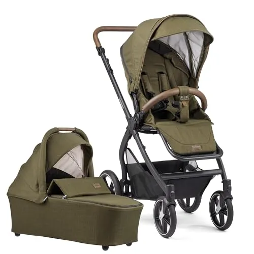 Gesslein Kinderwagen FX4 STYLE - Leichtes 3 in 1 Kinderwagenset - Moderne Kinderwagen Erstausstattung: Mit nur 10kg Gewicht, Liege- und Sitzoption sowie hohem Komfort durch verstellbare Rückenlehne und Fünf-Punkt-Sicherheitsgurt.