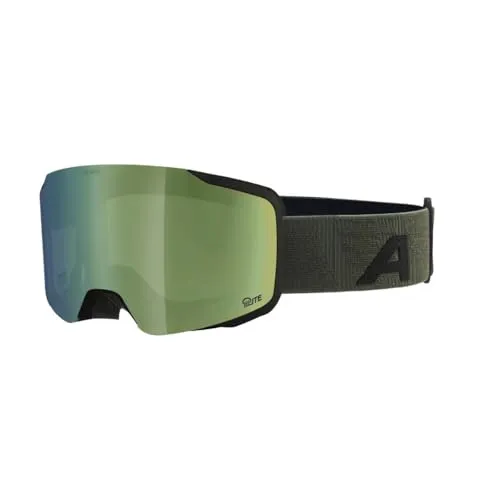 Alpina Taos Q-Lite Skibrille - Oliv/Dunkelgrün, One Size - Wintersport-Brillen mit Q-Lite Technologie für optimale Sicht und Schutz bei allen Schneeverhältnissen.