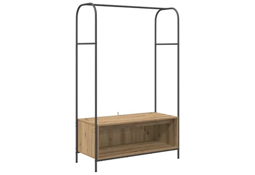 vidaXL Kleiderständer mit Ablagen Artisan Eiche 100x44x160 cm - Drohnen-Zubehör: Moderner Kleiderständer mit stilvollem Artisan Eichen-Finish, stabiler Metallrahmen und viel Stauraum für Kleidung und Accessoires, ideal für ein organisiertes Schlafzimmer.