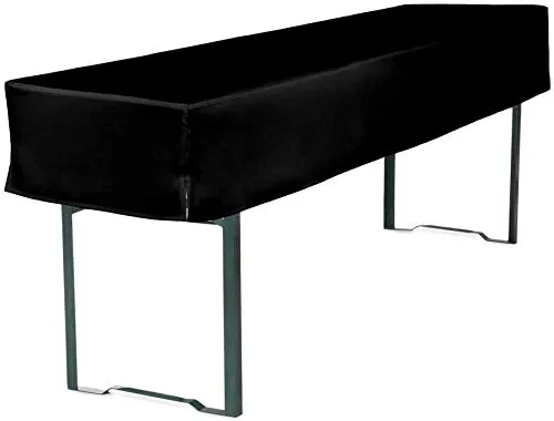 TexDeko Biertischhusse Tischdecke 3/8 Länge für Bierzelttisch Premium Blickdicht waschbar 220x70x30cm (Schwarz)