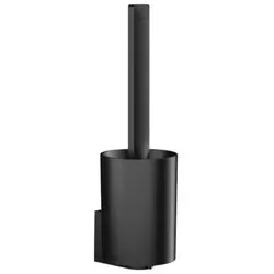 hansgrohe WallStoris WC-Bürstengarnitur 27927670 - Wandmontage, elegantes Mattschwarz mit Keramikbehälter und Metallhalteelement