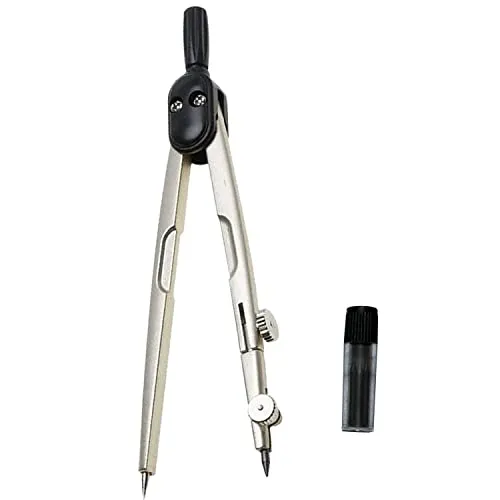 Zirkel, Rodmaie Metall Zirkelkasten, Zirkel mit Ersatzminenbox, Verpackung in PVC-Box-Verpackung, Zirkel Grundschule 4 Klasse