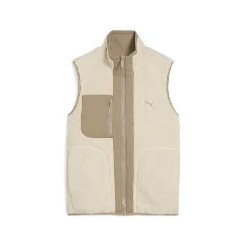 PUMA Unisex Reversible Hybrid Sherpa Weste in weiß von PUMA