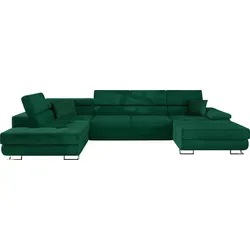 Mirjan24 Ecksofa Cotere Bis – U-Form Couch mit Schlaffunktion - Sofagarnitur mit Schlaffunktion und Bettkasten, ideal für Gäste mit einer großzügigen Schlaffläche von 270x125 cm. Wählen Sie aus einer großen Farb- und Materialauswahl für Ihr Zuhause.