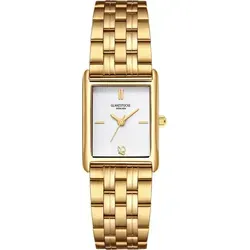 Glanzstücke München Armband-Uhr gelbgold - Elegante Damenuhr aus Edelstahl in glänzendem Gelbgold, mit präzisem japanischen Quarzwerk und strukturiertem Zifferblatt für beste Ablesbarkeit. Ideal für jeden Anlass und verleiht deinem Look Glamour.