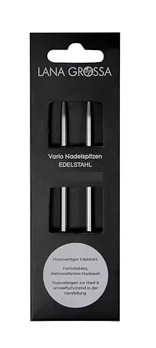 Lana Grossa Nadelspitzen Edelstahl | hypoallergen & langlebig | glatte, scharfe Spitzen | nachhaltige Qualität | für müheloses Stricken | ideal für alle Projekte | 4,0