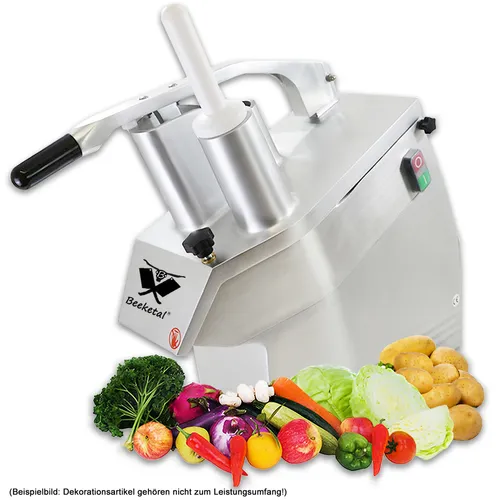 Gemüseschneider Gemüsezerkleinerer - Gastro Beeketal - Gastronomie-Gemüseschneider mit 550 Watt Leistung, inkl. 5 Messerscheiben für vielseitige Zerkleinerung und effiziente Verarbeitung in der Küche.