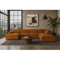 Kaiser Möbel Ecksofa Cursal V, Kupfer, Rechts in orange von Kaiser Möbel