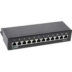 INLINE - Patchfeld Cat.6 12-fach - Tisch-/Wandmontage - schwarz - RAL9005