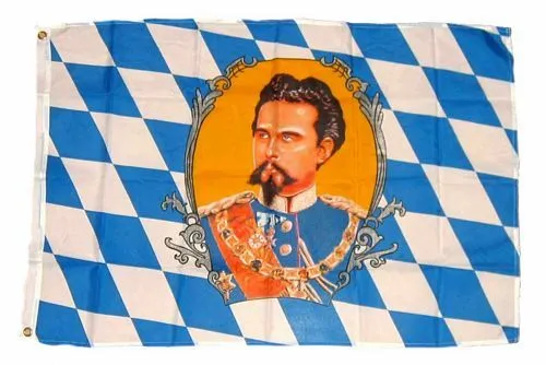 Flagge / Fahne Bayern König Ludwig Hissflagge 90 x 150 cm in weiß von FahnenMax®
