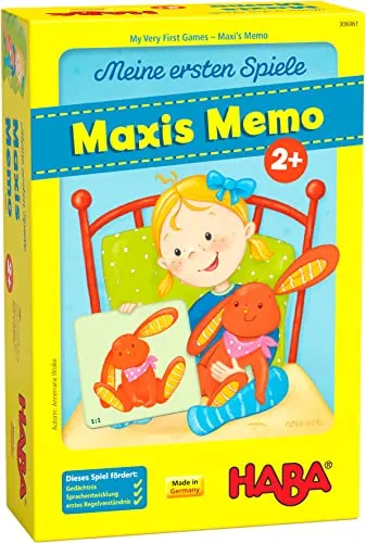 HABA 306061 - Meine ersten Spiele – Maxis Memo, Kleinkinderspiel ab 2 Jahren, made in Germany, Bunt