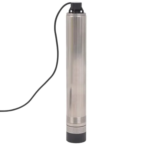 vidaXL Tiefbrunnenpumpe 1000 W - 55 m Leistung - Wasserpumpen für leistungsstarke Wasserentnahme aus Tiefen bis 55 m. Robustes Edelstahl-Gehäuse und 1000 W Motor für 5.200 l/h. Ideal für Brunnen und Schächte.