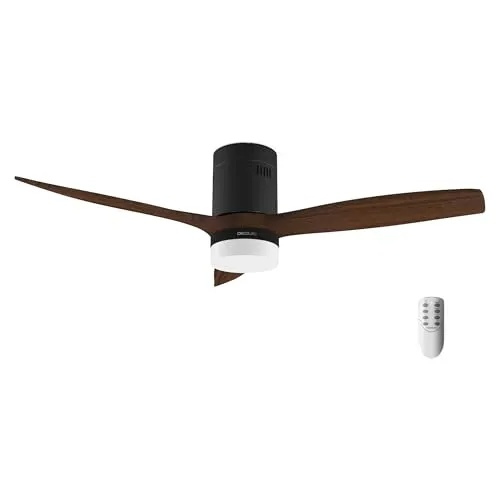 Cecotec Deckenventilator Energysilence Aero 5600 Classic Black - Ventilator mit 40W DC-Motor, 132 cm Durchmesser, 18W LED-Licht und 6 Geschwindigkeiten für optimale Luftzirkulation und Energieeffizienz.
