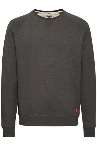 Blend BHAlex Herren Sweatshirt Pullover Sweater mit Rundhalsausschnitt Rippbündchen Baumwollmischung Regular fit, Größe:XL, Farbe:Charcoal (70818)