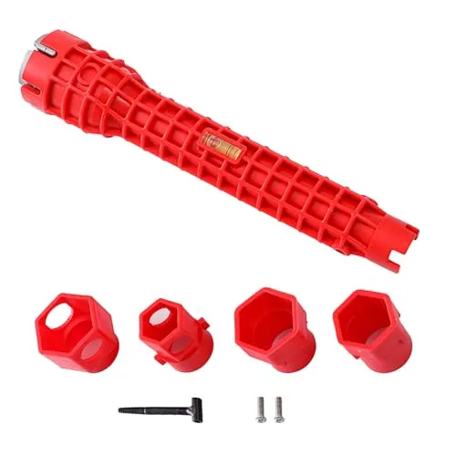 Zueyen 14 in 1 Wasserhahnschlüssel, Installer Werkzeug, Rohrzange, Sanitär Rohrschlüssel, für Toilettenschüssel, Waschbecken, Badezimmer, Küche