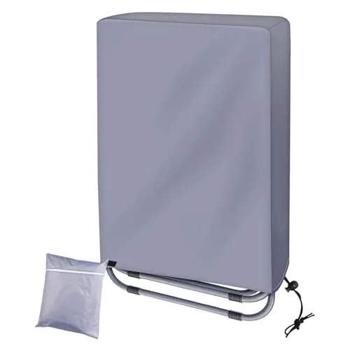 Fachmach Gartenstühle Abdeckung Gartenmöbel Schutzhülle UV-Beständig Winddicht für Klappstühle Deckchair Liegestuhl Klappbar, Inklusive Oxford Tragetasche (Grau)