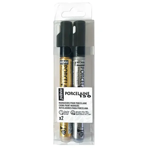 Pebeo Porcelaine 150 Permanente Keramikmarker Kostbare Farben Set Mit 2