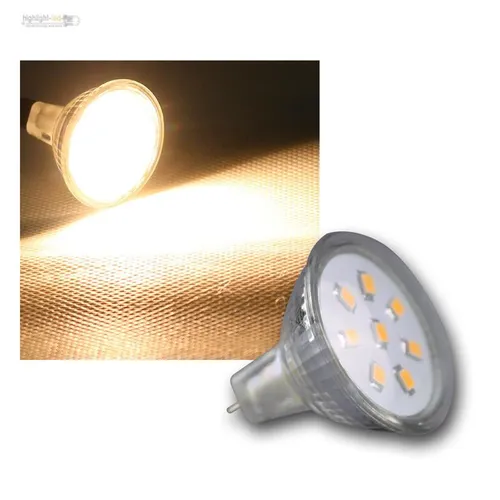 MR11 Strahler Leuchtmittel, 8 SMD LED warmweiß, 140lm, 12V/2W, Birne Spot Lampe